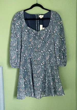 New J. Crew x Liberty Sweetheart Long Sleeve Mini Dress Bourton Bloom Size 00 thumbnail 1
