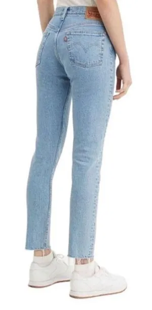 Levis 501 S Skinny High Waist Jeans Filiforme Raw Hem Frayed 27 thumbnail 1