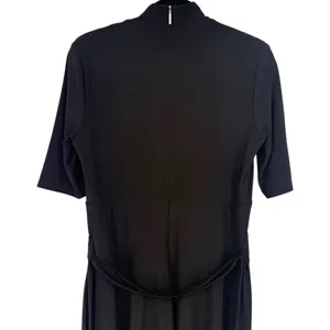 Lauren Ralph Lauren Black Mock Neck Belted Classic Fit &‎ Flare Midi Dress Sz 10 thumbnail 8