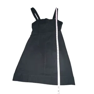 By Anthropologie Squareneck Slim‎ Mini Dress Sleeveless Black Linen Blend Size 4 thumbnail 6