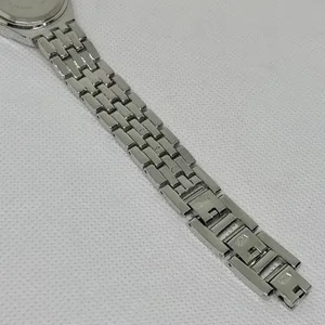 Women quartz watch gold silver tone 28mm round mop dial rhinestones running thumbnail 8