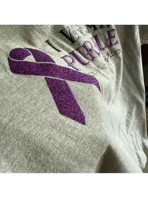 Fruit of the Loom Epilepsy & Pancreatic Cancer Support Gray Tee thumbnail 3