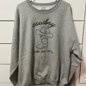 Cowboy Take Me Away Grey Crewneck Sweatshirt thumbnail 2