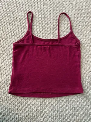 Garage Size Small Women's Burgundy Spaghetti Strap Tank Top thumbnail 4