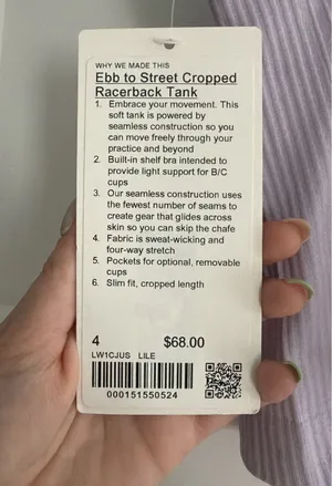 Lululemon Size 4 Ebb to Street Cropped Racerback Tank Top thumbnail 5