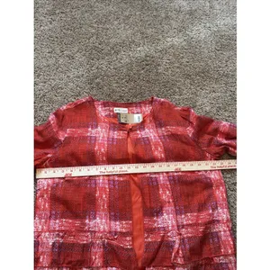 Go Fish Clothing & Jewelry Co. Red & Pink Plaid Jacket‎ Large NWT Coastal thumbnail 6