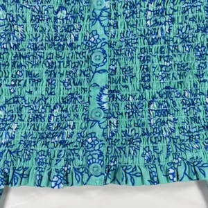 Roller Rabbit‎ Target Mint Green Floral Smocked Cami Top Adjustable Straps Large thumbnail 3