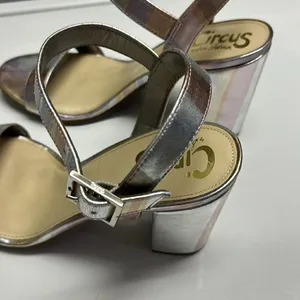 Circus by Sam Edelman Metallic Striped Strappy Adjustable Ankle Block Heels- 7.5 thumbnail 8