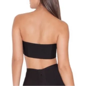 HOUSE OF CB Kiyoko Black Strapless Bandeau Bandage Crop Top Cami thumbnail 4