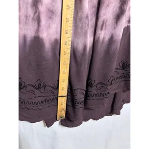 Tie Dye Midi‎ Dress Cover-Up Womens OSFM Purple Embroidered Boho Hippie Festival thumbnail 9