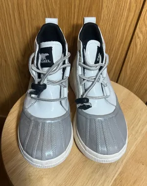 Sorel Gray & White Women's Duck Boot Sneakers thumbnail 1