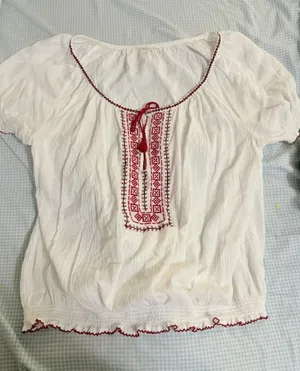 American Eagle Peasant Embroidered Blouse thumbnail 1