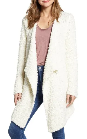 1. State Ivory Plush Drape-Front Cardigan Sz XL NWT Super Cozy! thumbnail 1