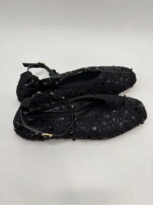 J.Crew Quinn embellished removable ankle-strap ballet flats in sequin and mesh thumbnail 3
