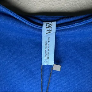 NEW ZARA blue bandeau denim strapless mini dress women’s size medium thumbnail 7