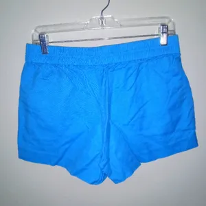 J.Crew 6 S Linen Blend Pull On Pocketed Short Shorts in Teal Blue thumbnail 2