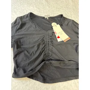 Calia Womens LS‎ Ruched Rash Guard Pure Black WSA34801B Size M NWT thumbnail 2