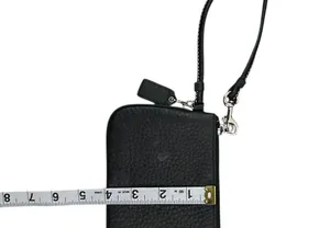 Coach Retro Pebbled Black Leather Wristlet thumbnail 8