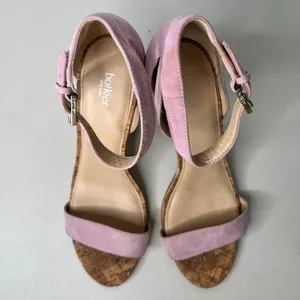 Botkier Pink Suede Cork Heels Size 9 thumbnail 2