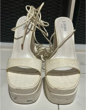 Simmi London Heels Strappy White Block thumbnail 3