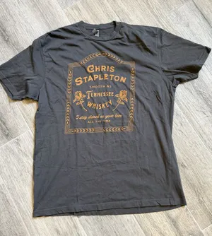 Next Level Apparel Chris Stapleton Smooth As Tennessee Whiskey Gray T-Shirt Graphic Concert Size XL thumbnail 1