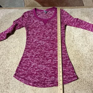 Vanity Essentials Womens Gorpcore‎ Granola Girl Space Dye Waffle Thermal Top M thumbnail 3
