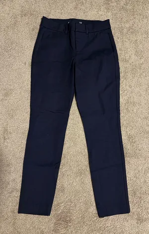 Old Navy, navy blue high waisted pixie cut work pants thumbnail 1