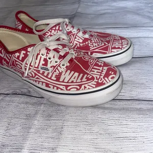 Vans Authentic Red and White Graphic Sneakers thumbnail 4
