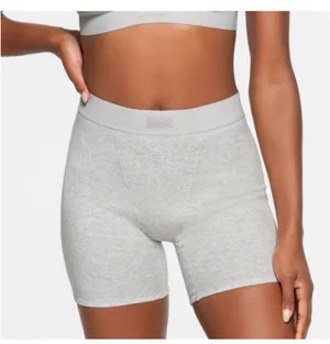 Skims Cotton Rib Tank and Shorts in Grey thumbnail 2