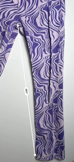ZARA Funky Purple Pink Swirl Print Straight Leg Y2K Retro Jeans EUR 40 USA 8 thumbnail 5