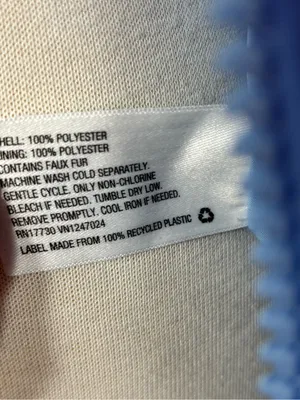 Sandy Liang Cream Sherpa Fleece Gingham Zip Jacket M thumbnail 6