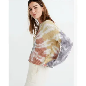Madewell Tie-Dye Westford Pullover Sweater Pastel Cotton‎ Small Artsy Boho Boxy thumbnail 3