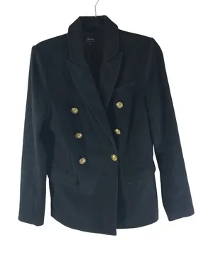 Bardot Womens Black Double-Breasted Blazer Jacket W/ Gold Buttons Size S thumbnail 1