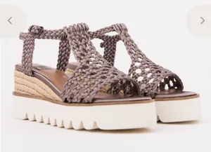 BIBILOU Ariel Platform Sandals Woven Ankle Strap Open Toe Wedge size36 US 5-5.5 thumbnail 1