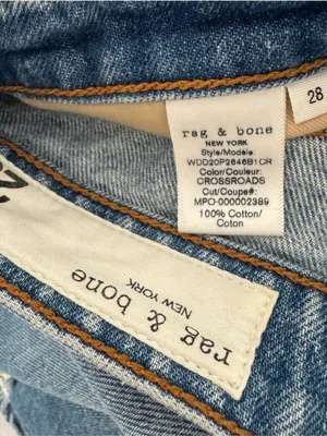 Rag & BONE Ruth Super High-Rise Ankle wide leg Jeans in Crossroad thumbnail 3