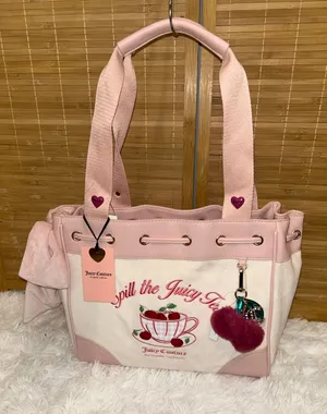 Juicy Couture Sweet Tea Party Daydreamer tote bag soft white velour handbag Y2K thumbnail 1