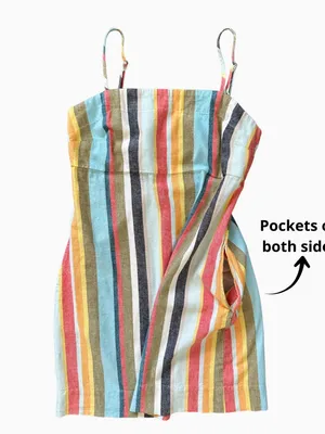 Striped Mini Slip Dress Multi Color thumbnail 9