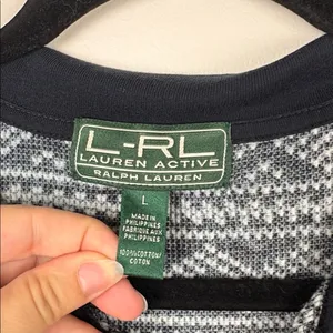 Lauren Ralph Lauren Active Quarter Zip Sweater Women’s Size Large Cotton Navy thumbnail 3