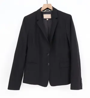 Banana Republic Wool Blazer Womens 14 Solid Black Two-Button Career Excellent thumbnail 1
