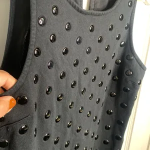 Juicy Couture Sleeveless Stud Embellished Black Shift Goth Punk Dress W-935 Sz M thumbnail 2