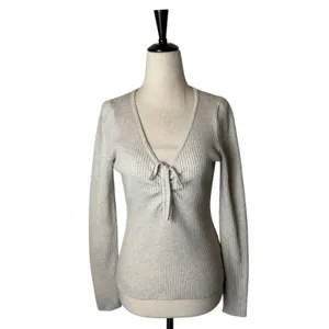 Madewell Riverbend Cinched Pullover Sweater Women Small Beige Oatmeal‎ Knit Top thumbnail 2