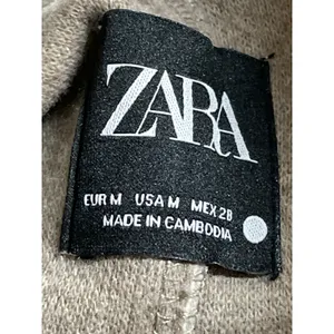 Zara Women's Beige Collared Long Sleeve Button Down Shirt Shacket Coat Jacket M thumbnail 5