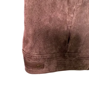 Ruff Hewn Brown Suede Leather‎ Jacket Womens S Moto Zip Western Boho Festival thumbnail 10