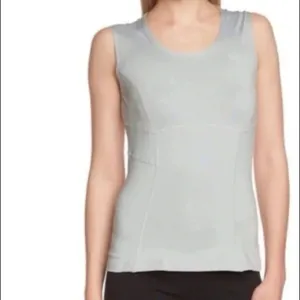 Nike Power Tank Top Stripe Grey Shirt Athletic Work Out Shirt XS v6x thumbnail 4