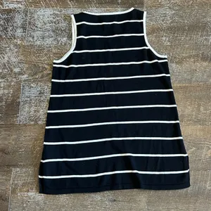 Vintage Tommy Hilfiger Black White Striped Cotton Knit Sleeveless Top Small thumbnail 5