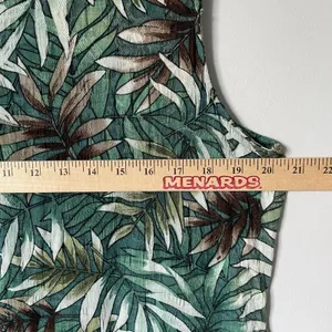 Notations Vintage Tropical Leaf Print Maxi Dress Sleeveless Green Rayon Size XL thumbnail 7