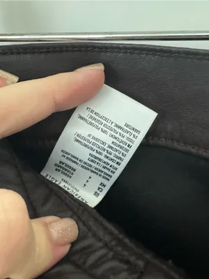American Eagle Outfitters stretch high waisted vegan leather straight cargo pant thumbnail 4
