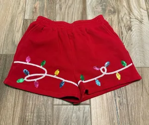 Merry Holiday Lights Red Lounge Shorts thumbnail 1
