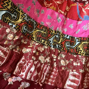 Her Style Tiered Floral Patchwork Maxi Skirt Flowy Cottagecore Boho Western thumbnail 4