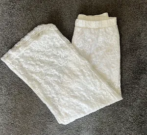 White Lace Cover Up Pants thumbnail 3